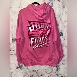 John Force 16X Champion NHRA Racing Sweatshirt Hoodie Pink Unisex Size 2XL